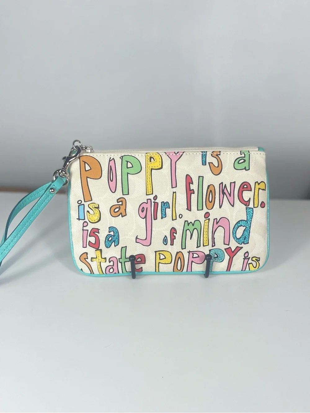 Coach Poppy is Love Wristlet Multicolored RARE EUC - Picture 1 of 13